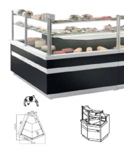 Vitrine d'angle rfrigre ventile profondeur 990mm Longueur 1180mm MAGNUS - VMG 45 AA R